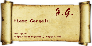 Hiesz Gergely névjegykártya